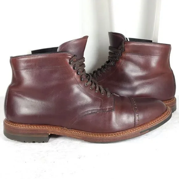 Alden Men's US 11,5B/D Brown Chromexel Leather LaceUp Cap Toe Ankle Jumper Boots - Picture 9 of 16